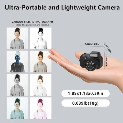 1080P HD Retro Thumb Camera Wearable Portable Mini Keychain Camera for Outdoor Travel Photography VLOG