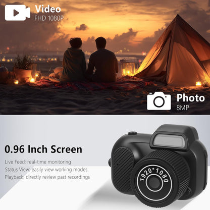 1080P HD Retro Thumb Camera Wearable Portable Mini Keychain Camera for Outdoor Travel Photography VLOG